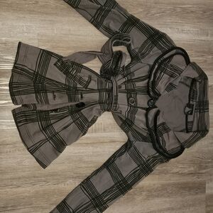 Plaid Trench Coat with Belt